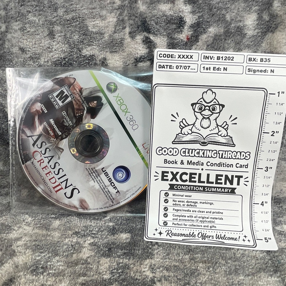 Assassin's Creed II Xbox 360 Ubisoft 2009 Ezio Auditore Action Stealth Disc